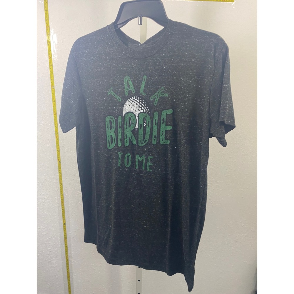 State of Mine Talk Birdie To Me Golf Graphic Tee Shirt Charcoal Heather Small